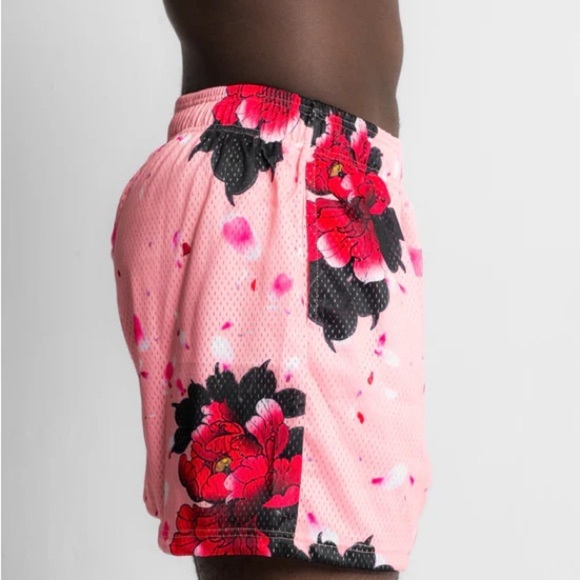 Certified Lifters Brand Pink Cherry Blossom Floral MeshGym Lifting Shorts Large - Picture 3 of 9